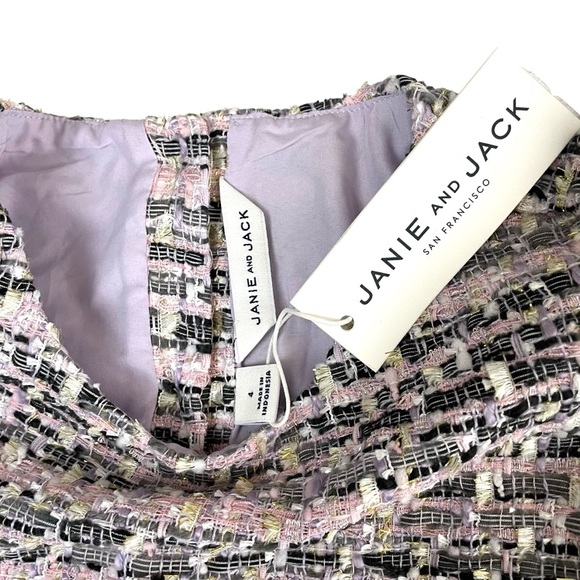 Janie and Jack Shimmer Boucle Dress Lavender Sz 4 NWT - Picture 7 of 13